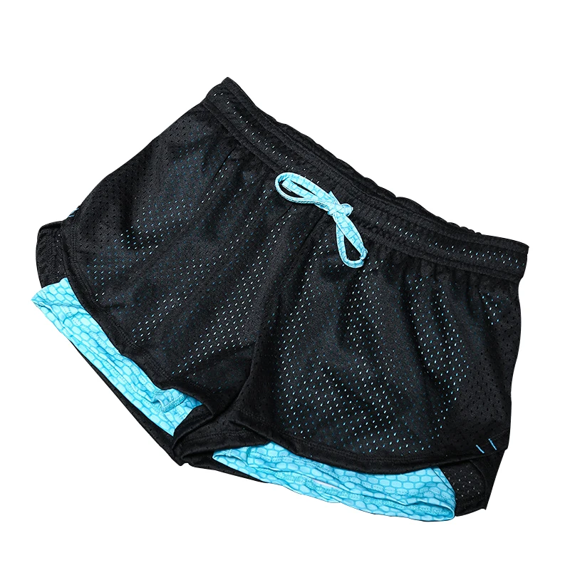

Women Yoga Shorts Mesh Sports Clothing Fake Two Pieces Leggings Shorts Exercise Running Clothing Ladies Gym Workout Shorts