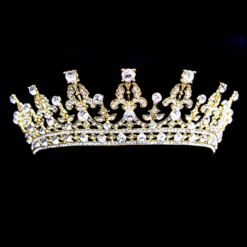 Luxury Wedding Crystal Gold Quinceanera Tiaras Pageant Prom