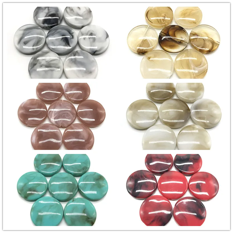 

10pcs 20mm imitation natural stone round resin loose beads DIY production bracelet necklace accessories (hole size 1.5mm)