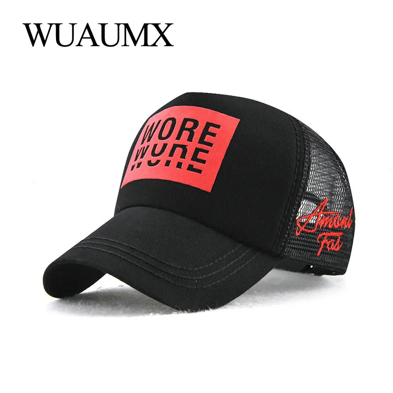Wuaumx брендовая унисекс сетчатая Кепка для мужские бейсболки с сеткой летние шляпы с сеткой Женская кепка, бейсболка Новинка Casquette Homme