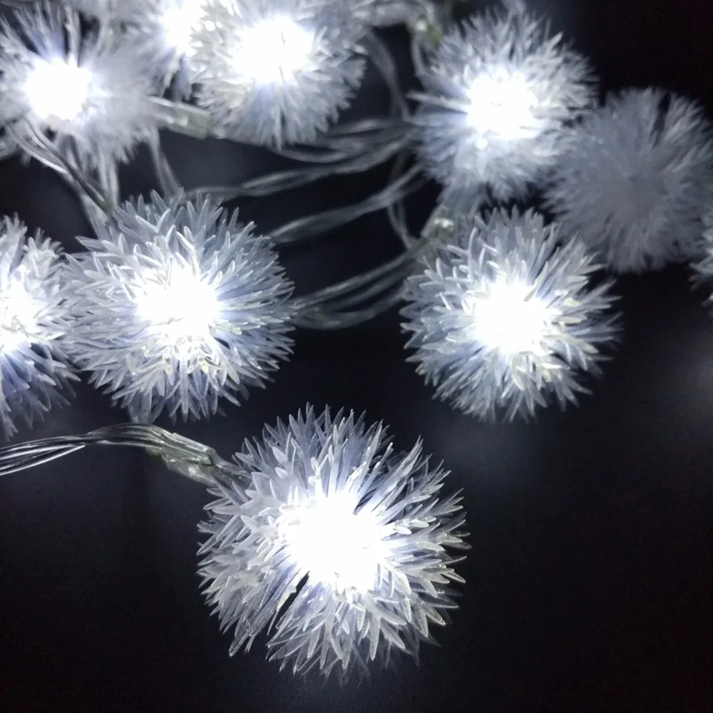 Battery 2M 20LED Snowball LED String Holiday Lights For 2016 Wedding Parties Decoration Lightings LED lumieres de Snow Flakes (2)