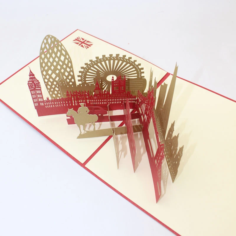  3D Laser Cut Handmade London Tower Bridge Big Ben Paper Invitation Greeting Cards PostCard Business - 33057353080