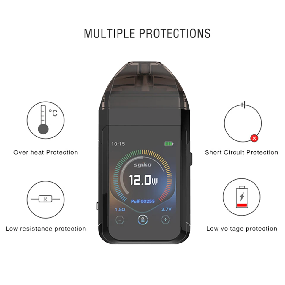 Оригинальная электронная сигарета Syiko SE Touch Pod Vape Kit 650 мА · ч встроенный
