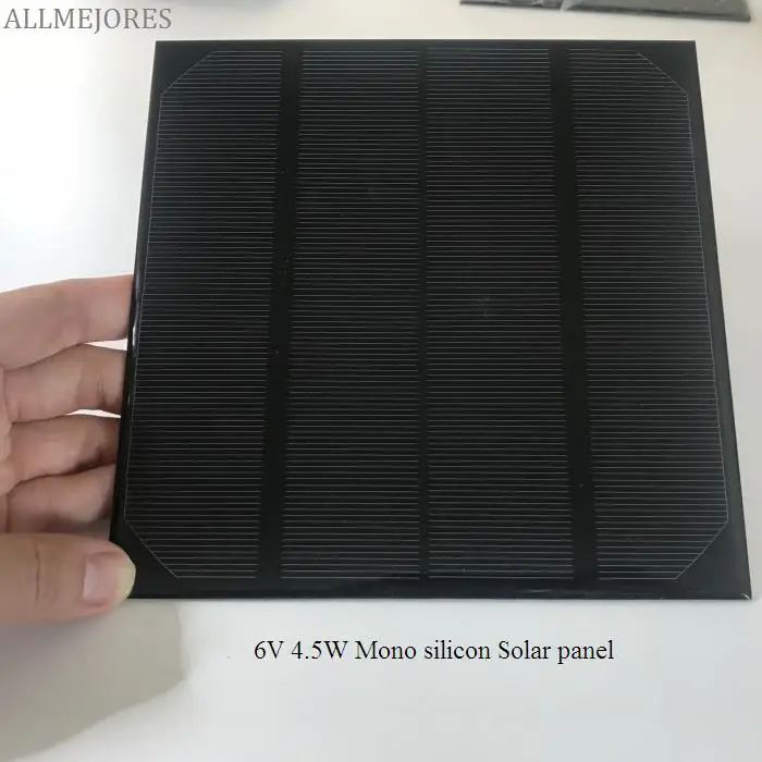 

ALLMEJORES Solar panel 4.5W 6V mono silicon perfect quality monocrystalline PV cell module for DIY solar charger