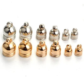 

6/8/10mm 50pcs Gunmetal Plated CCB Plastic Beads End Caps Crimp Bead Cover For Jewelry Making Necklace Bracelet DIY Connectors