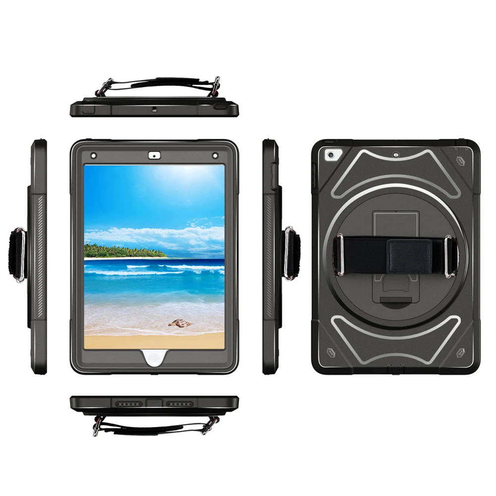 Case for New iPad 2018 9.7 with 360 Rotating Hand Strap Shoulder Strap,Heavy Duty Shockproof Protector for ipad 5th 6th-Miesherk Case for New iPad 2018 9.7 with 360 Rotating Hand Strap Shoulder Strap,Heavy Duty Shockproof Protector for ipad 5th 6th-Miesherk