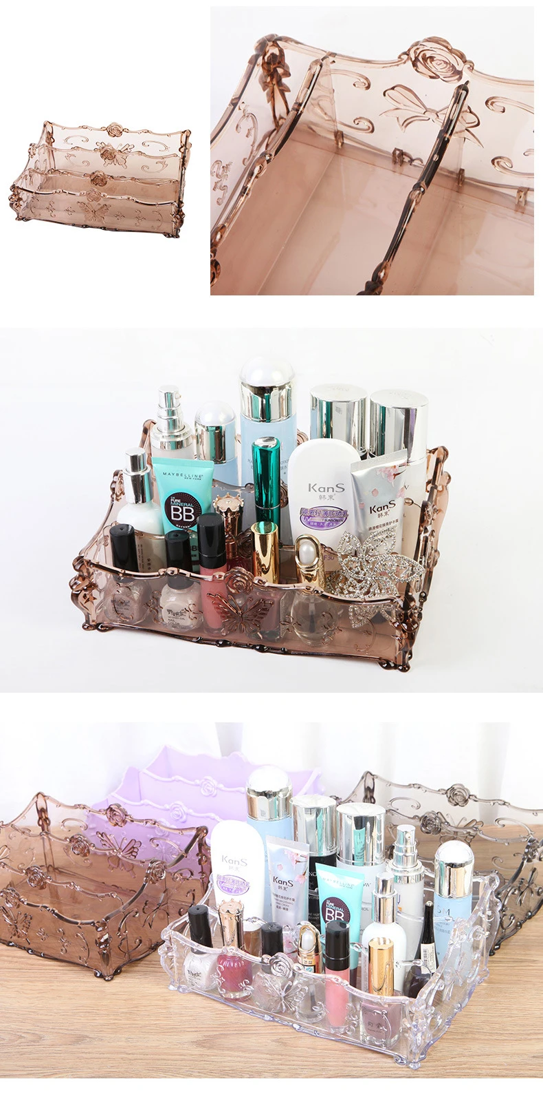 Hoomall Dressing Table Storage Box Transparent Cosmetic Storage Box