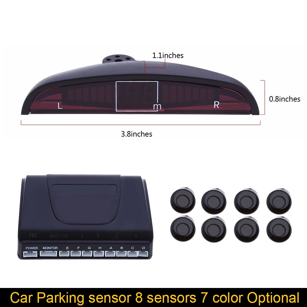 

Car parking sensors 8 sensors parktronic kit Display Reverse Backup Radar Detector System auto parking sensor electromagnetic