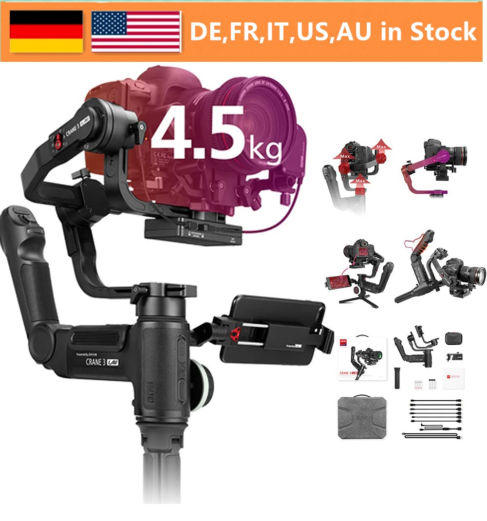 

ZHIYUN Weebill Crane 3 LAB 3-Axis Wireless FHD Image Transmission Camera Stabilizer ViaTouch Control Handheld Gimbal for DSLR