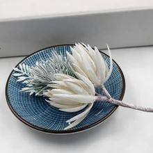 Белые Искусственные сосновые цветы для украшения свадебного стола, пластиковые шелковые серые пампасы, трава 8*16 см