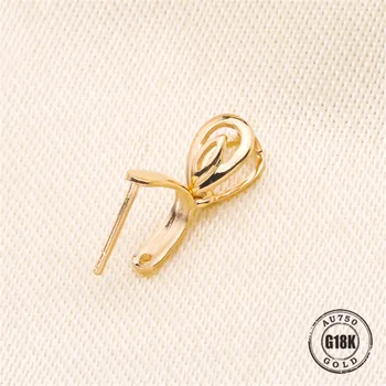 

Hot Sell Solid 18k Yellow Gold Pendant Clip Clasp Pinch Clip Bail Pendant Connectors Bail Beads Jewelry Findings DIY Jewelry Acc