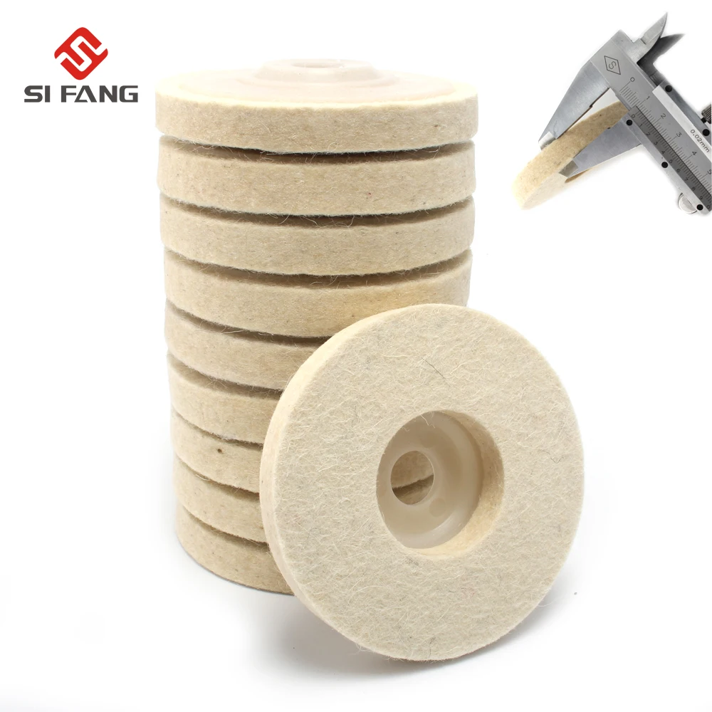 

100mm Thicken Wool Felt Polishing Wheel Pad 4'' Angle Grinder buffing Felt Polishing Disc for Rotary Tool Abrasive Grinding 10Pc