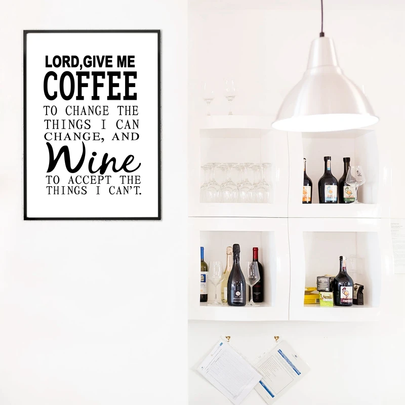 One Piece Funny Wine Quote Poster Black And White Canvas Paintings