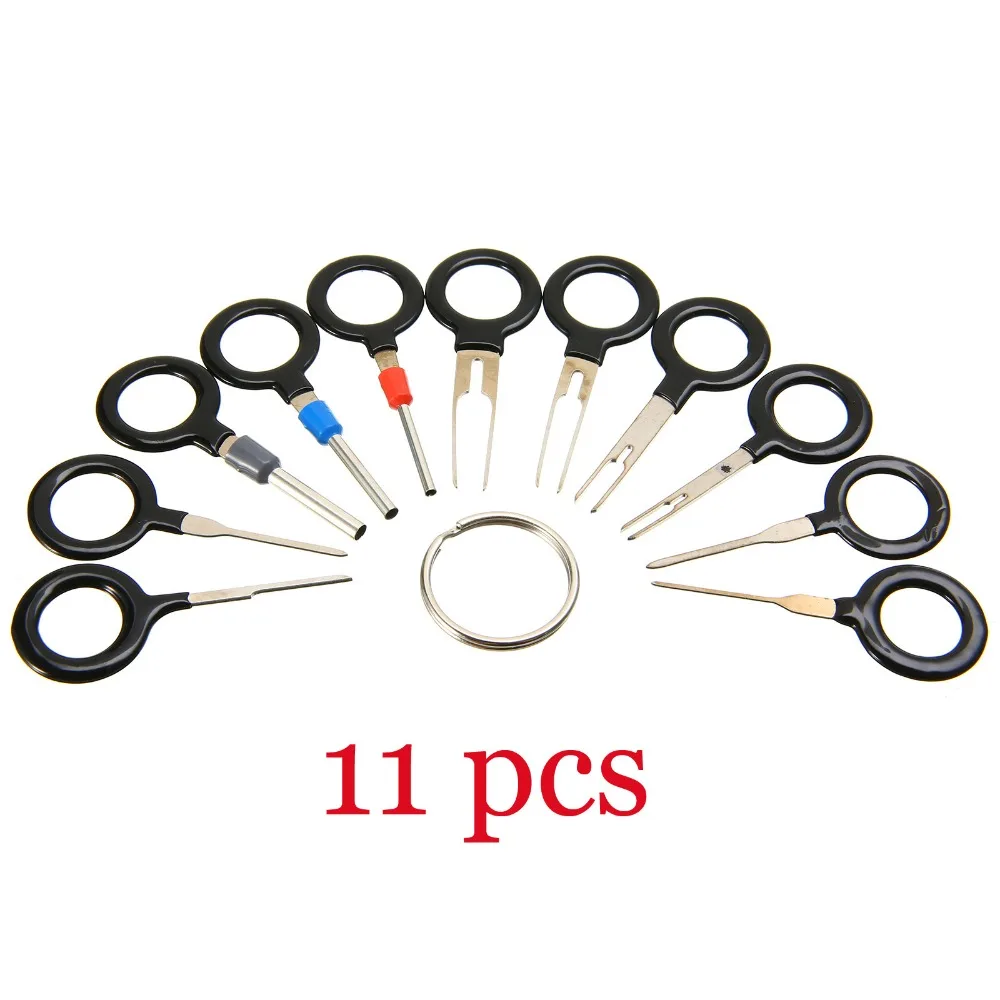 11Pcs Car Electrical Terminal Wiring Crimp Connector Pin Removal Key