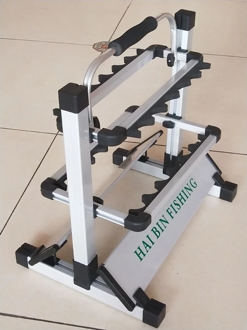 

Aluminum Alloy Fishing Rod Rack Holder Stand Tackle for Fishing Rod Set Capacity 12pcs All types of fishing rod A211