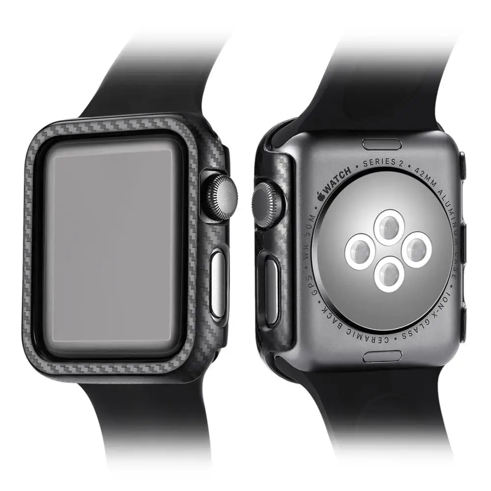Luxury NEW PC Shell Protector Cover For Apple Watch Case Series 3 2 1 38mm 42mm Carbon Fiber Watch Case Frame Bumper 38&42 MM Luxury NEW PC Shell Protector Cover For Apple Watch Case Series 3 2 1 38mm 42mm Carbon Fiber Watch Case Frame Bumper 38&42 MM