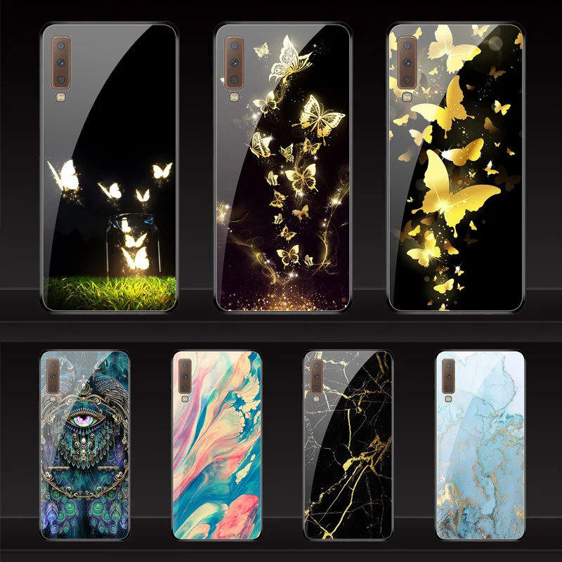 Geruide телефона с цветным рисунком samsung Galaxy s8 S9 плюс S7 край S8 Примечание 8 9 A5 A6 A7 A8 A9 чехол закаленное Стекло чехол