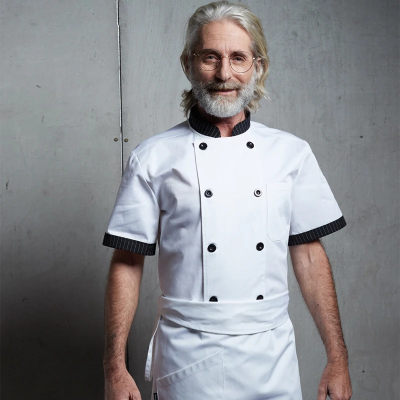 Новая Униформа шеф-повара ресторана с коротким рукавом летняя рабочая одежда для мужчин и женщин кухонная куртка шеф-повара белая униформа для повара