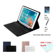 Ультратонкая Беспроводная Bluetooth клавиатура с держателем карандаша 7 цветов с подсветкой чехол для iPad Air 3 10,5 Pro 10,5 дюймов