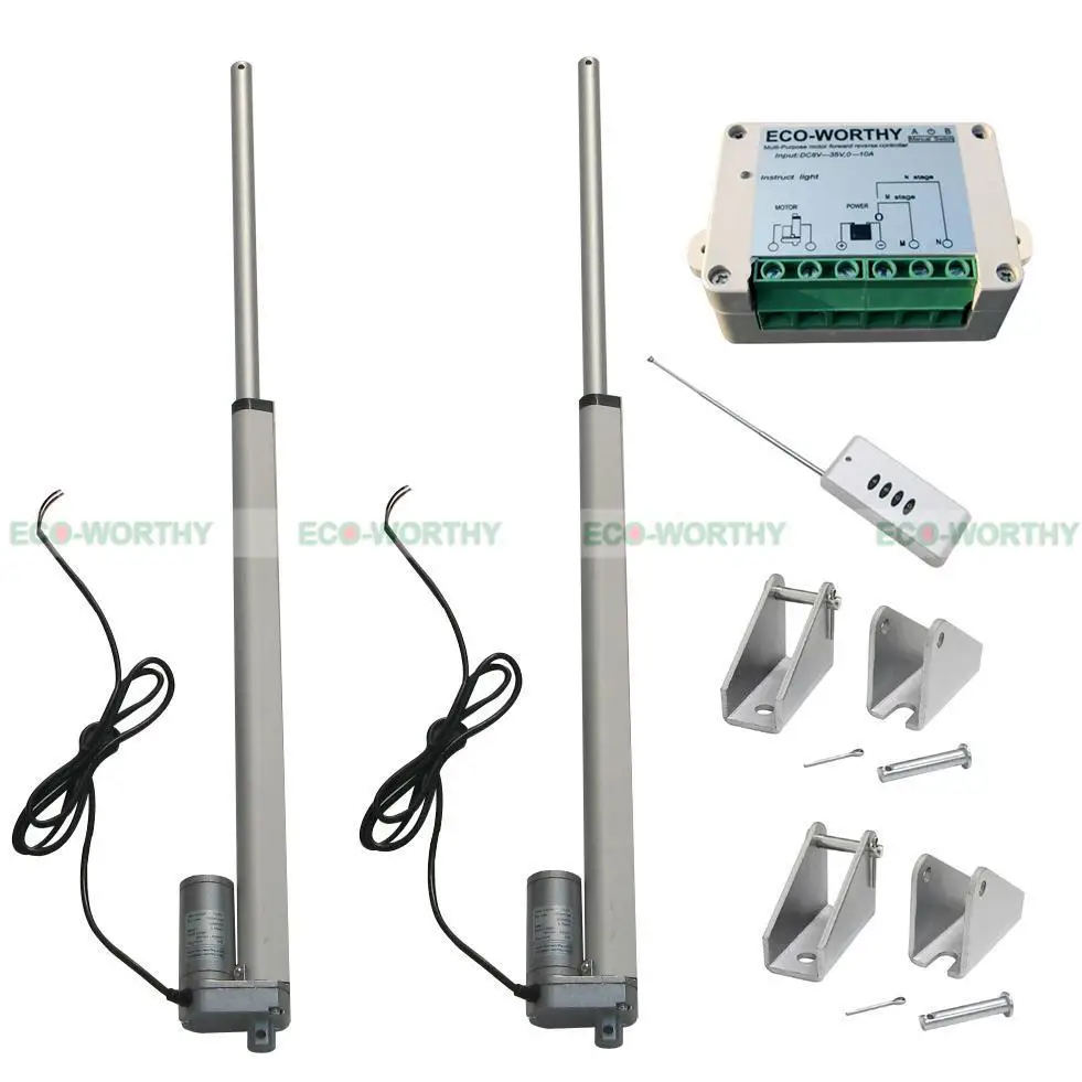 

2pcs 18 Inch Heavy Duty Linear Actuator 12V 1500N Motor Wireless Remote Controller Kit Mounting Brackets
