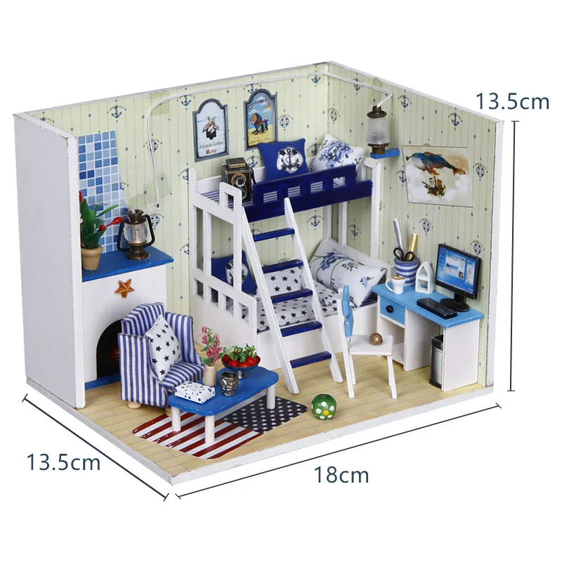 DIY миниатюрная мебель для девочек Кукольный дом 3D деревянные кукольные домики миниатюрный кукольный домик игрушки для детей комплект мебели