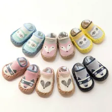 Новые зимние и осенние нескользящие носки-тапочки для малышей 0-3 лет, новорожденный младенец, детская обувь, детская кожаная обувь для маленьких мальчиков и девочек