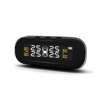 

Mini Solar TPMS Car Tire Pressure Temperature Monitoring System with 4 External Sensors Car Styling