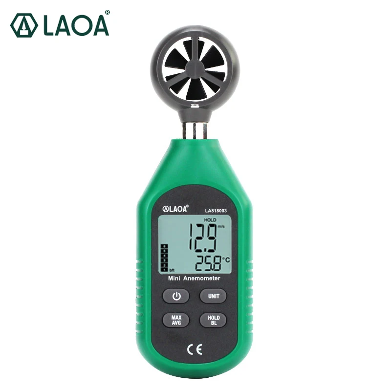 

LAOA Professional Anemometer Wind Gauge Handhold Wind speed measuring Digital tester Airometer