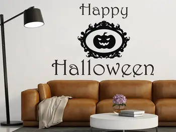 

Wall Decal Happy Halloween Vinyl Sticker Decals Pumpkin Holiday Witch
