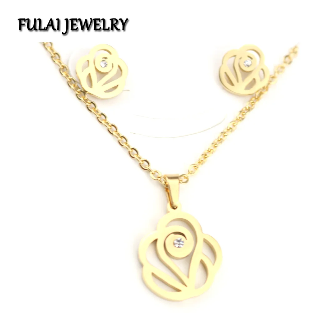 Pendant Necklace and Earrings Jewelry Sets                    PF-T1012DG8
