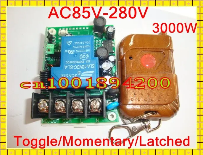 

110V RF Wireless Remote Control Switch AC85V-280V Full3000W Receiver Transmitter Big wiring terminal Stable Secure multifunction