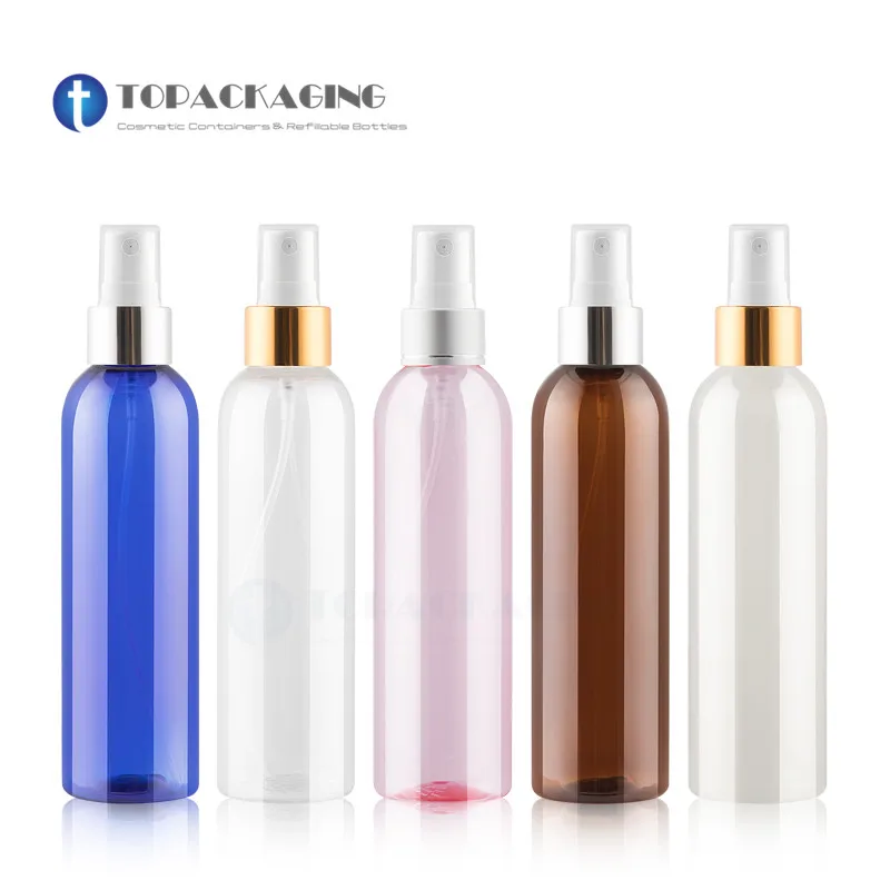 30pcs*200ML Spray Pump Bottle Empty Cosmetic Container Plastic Perfume Refillable Packing Mist Atomizer Anodized Aluminum Ring popular 925 sterling silver original logo me lucky bottle cap combination set logo ring women s high quality gift diy jewelry