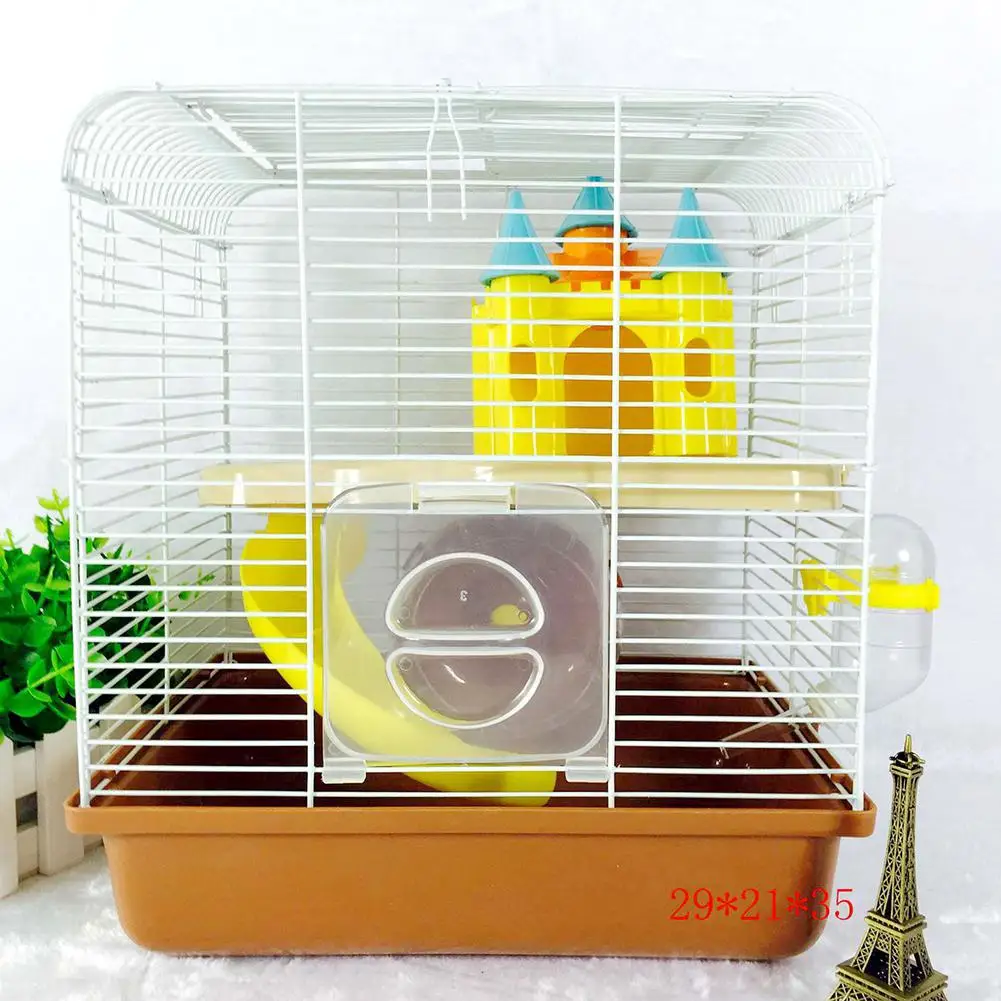 

Portable Small Size Pet Cage with Castle Shape Toy for Hamsters