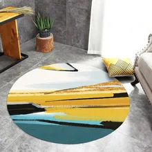 Europe Geometric Round Carpet Non-Slip Floor Rugs Yoga Mat For Bedroom Living Room Play Karpet Computer Chair Hang Basket Mat