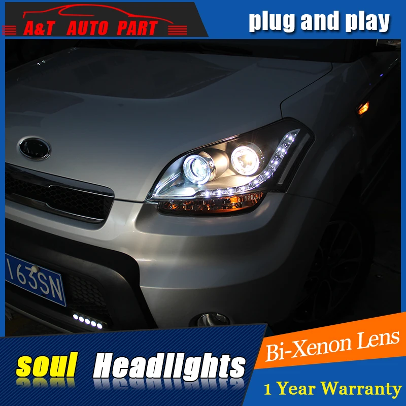 Car Styling For Kia Soul headlights DRL 2010 2012 For Kia Soul LED