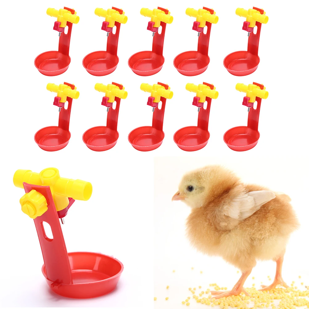 10 Sets Chicken Waterer Drinking Cups Quail Hanging Cups Ball