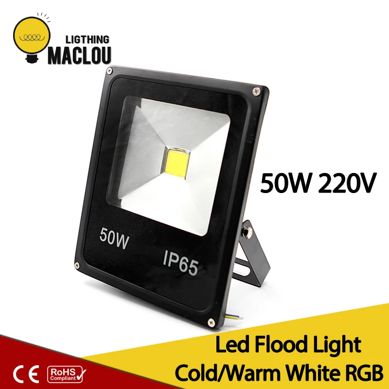 

MACLOU IP65 floodlight 50W 220V RGB LED Flood Light Waterproof LED outdoor Lighting Spotlight Street Lamp projector