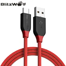 Blitzwolf Тип USB-C кабель Мобильный телефон кабели Быстрая зарядка кабель 1 M 1.8 m 2.5 m Тип-c кабель для передачи данных для ма c книги Для Сяо M я телефоны