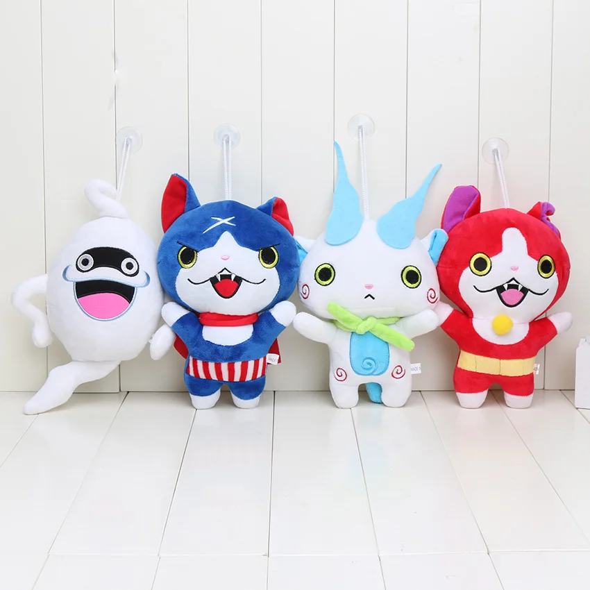 4 шт./лот Yo kai Yokai часы плюшевые игрушки 20 см кавайные Youkai Jibanyan Komasan шепот Плюшевые