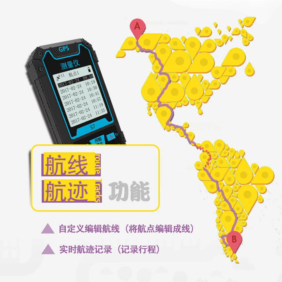 

GPS-S7 Easy to Hold Outdoor Handheld GPS Locator Longitude Satellite Navigator Marine Coordinate Altitude Measuring Instrume