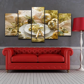 

Canvas Art Painting Modular Pictures 5 Panel Christmas Fancy Items Home Decoration Living Room Wall no frame HD Printed Modern