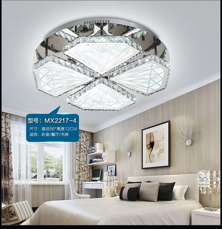 Светодио дный 110-220 В потолочные светильники кристалл круглый акриловый гостиная столовая Спальня поглощают свет купола потолочный лампы
