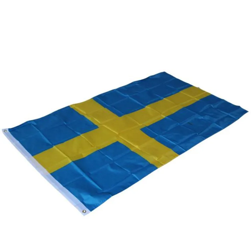 3'x5feet Large Sweden Flag Polyester the Swedish National Flags Banner Office Activity parade Festival Home Decoration #3d20 (3)