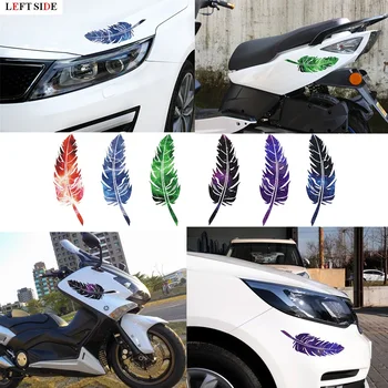 

LEFT SIDE Funny Car Stickers Feather Reflective 9 Colors Head Motorcycle Car-styling Vinyl Personality Waterproof Car Sticker
