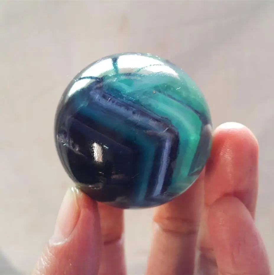 45mmNatural Fluorite Quartz Crystal Sphere Ball Healing 4