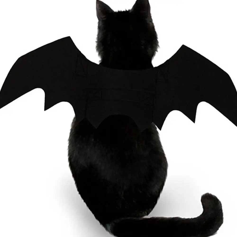 Хэллоуин для домашней собаки костюмы крылья летучей мыши вампир черный милый маскарадный костюм Хэллоуин для домашней собаки Костюм Кошки