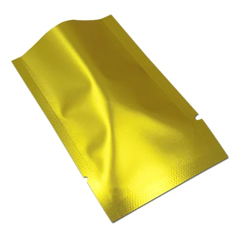 

DHL 2000Pcs/Lot Nut Dry Flower Vacuum Seal Pack Pouch Party Bags Gold Open Top Matte Aluminum Foil Packaging Bag Food Coffee Tea