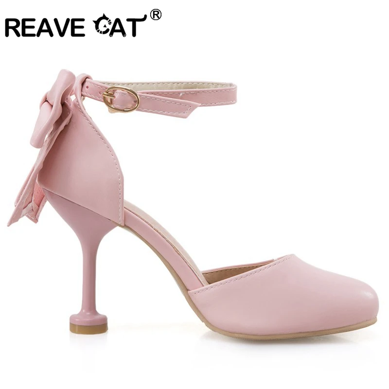 REAVE CAT/обувь с ремешком на щиколотке женские босоножки высоком каблуке Модные