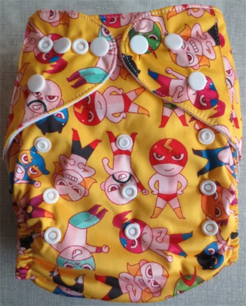 Моющиеся детские подгузники пеленки многоразовые карманные подгузники-двухрядные кнопки один размер - Цвет: PLYPN8