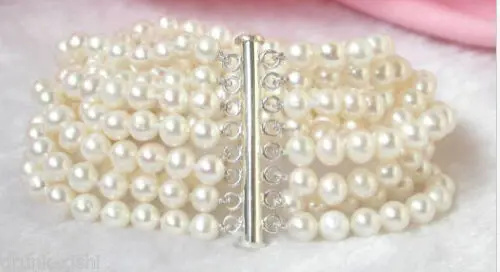 

8strands 6-7mm white South sea pearls bracelet bangle @^Noble style Natural Fine jewe SHIPPING 5.25